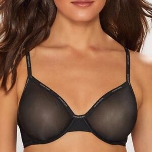 NWT Calvin Klein Sheer Marquisette Unlined Mesh Underwire Demi Bra